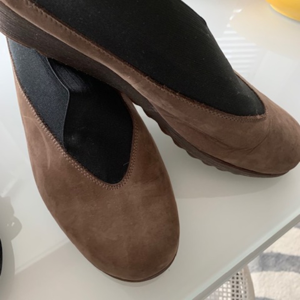 Suede leather slip on